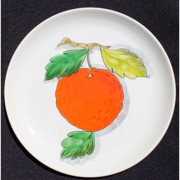 Vintage MANCIOLI ITALY 8.5" ORANGE Salad / Dinner Plate - RARE - Picture 1 of 2
